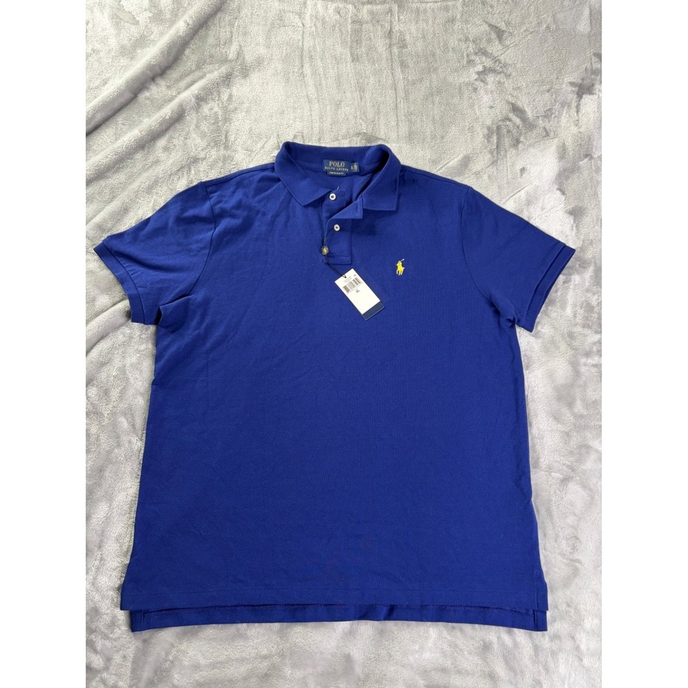 Polo Ralph Lauren Custom Slim Fit Mens XL Blue Short Sleeve Embroidered NWT